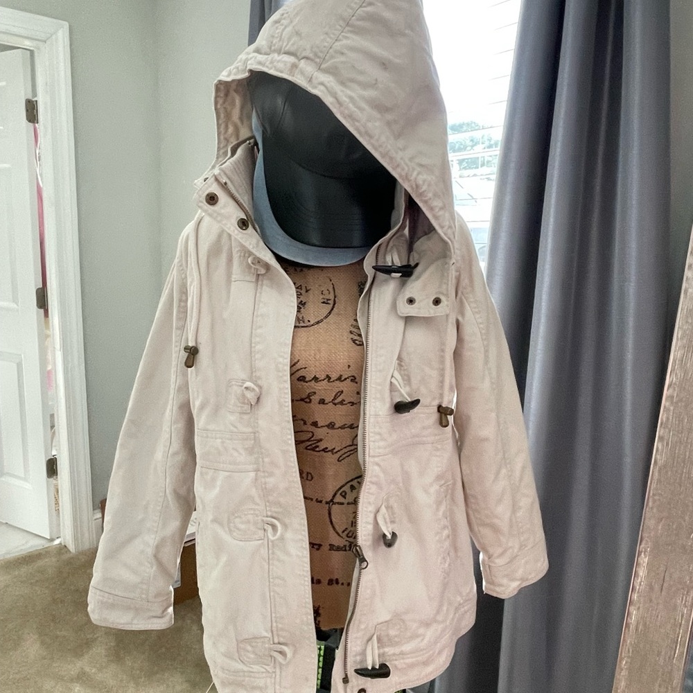 Motherhood Maternity Cream Hooded Toggle Coat - Picture 6 of 6